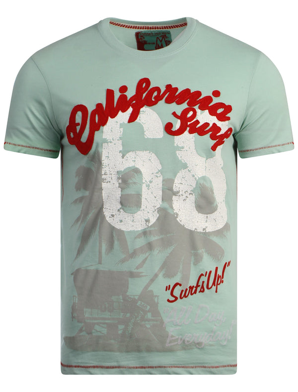 South Shore Surfs Up printed green t-shirt