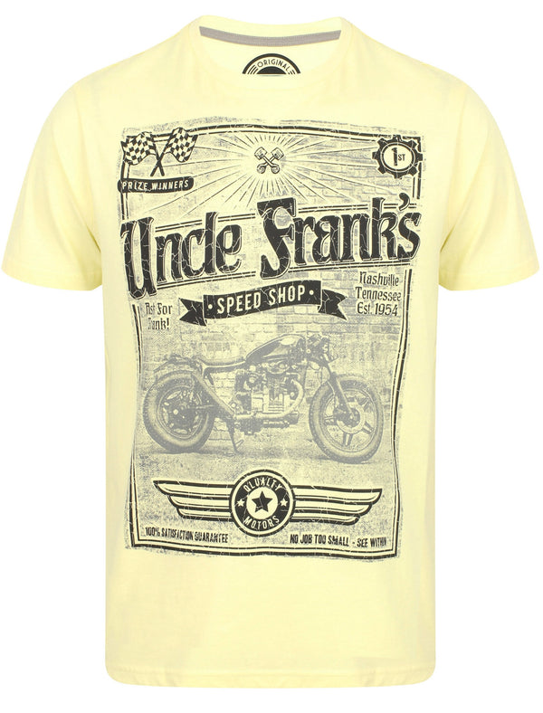 Uncle Franks Motif Cotton T-Shirt In Pale Yellow - South Shore