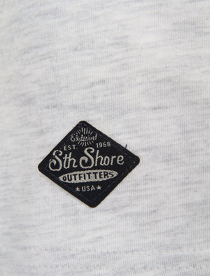 Westland Motorbike Print T-Shirt in Ice Grey Marl - South Shore