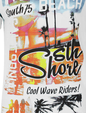 Miami Wave Jersey T-Shirt in Optic White - Sth Shore