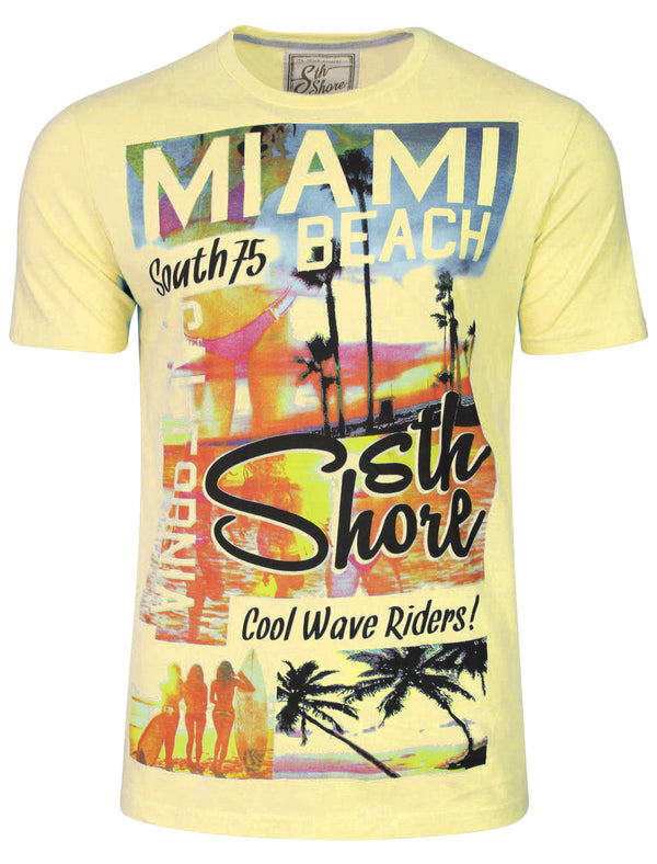 Miami Wave Jersey T-Shirt in Buttermilk - Sth Shore