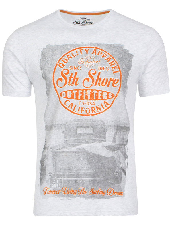 Surfing Dream Print T-Shirt in Ice Grey  - South Shore