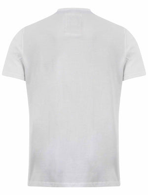 Men's print design ribbed crew neck white t-shirt - South Shore
