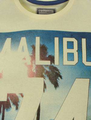 Malibu 74 Crew Neck T-Shirt in Pale Yellow - South Shore