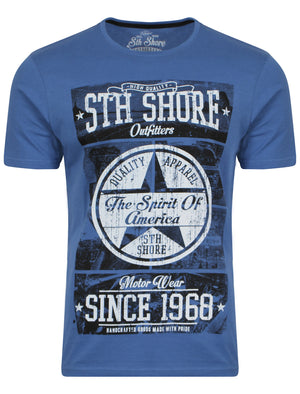 American Spirit Print T-Shirt in Federal Blue  - South Shore