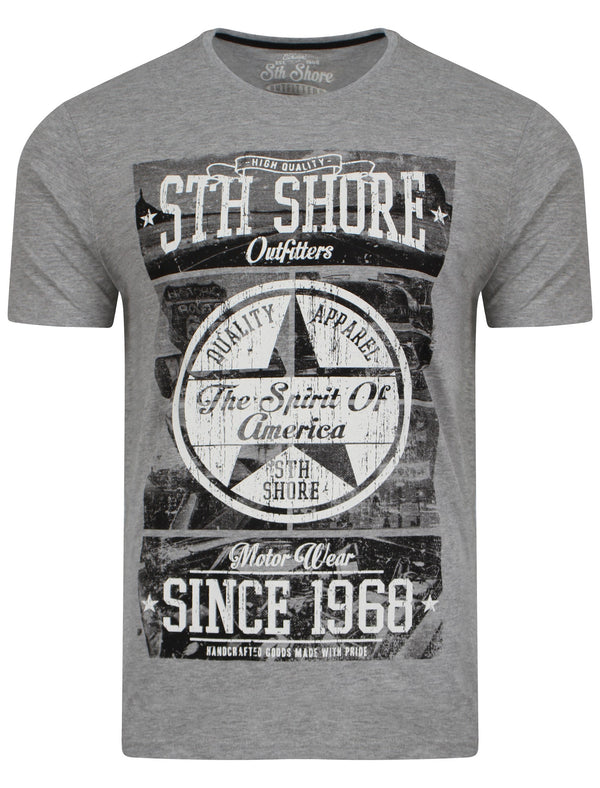 Print T-Shirt in Light Grey  - South Shore