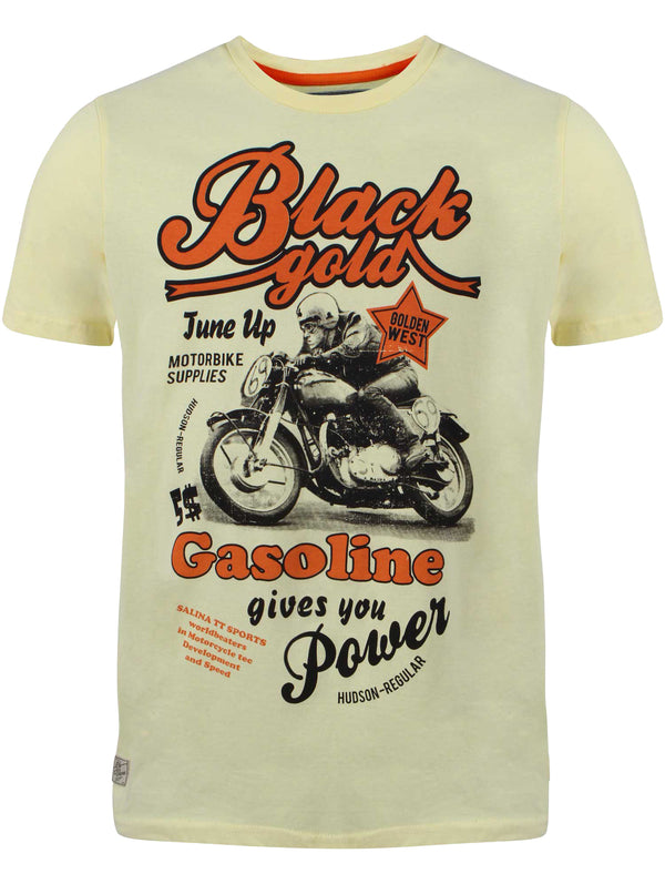 South Shore Black Gold Crew Neck T-shirt in Buttermilk