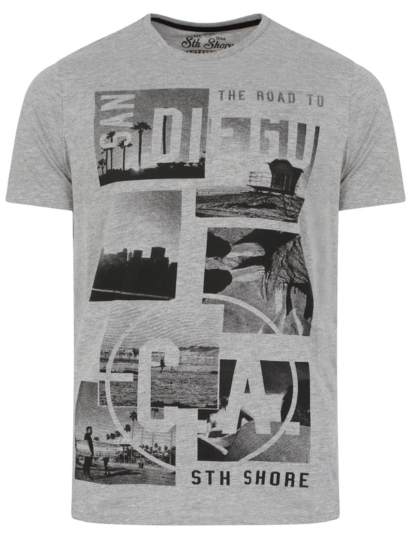 Ca-Diego Printed T-Shirt in Light Grey - Sth Shore