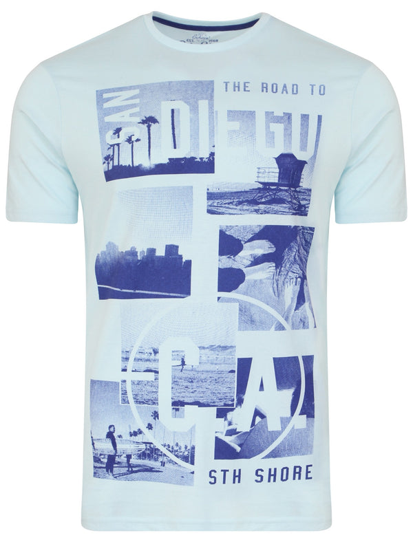 Ca-Diego Printed T-Shirt in Pastel Blue - Sth Shore