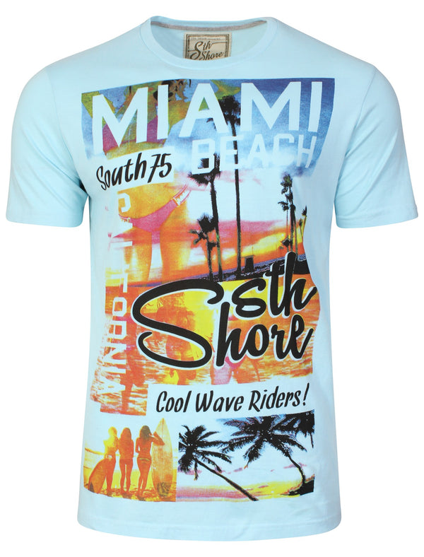 Miami Wave Jersey T-Shirt in Atoll Blue - Sth Shore