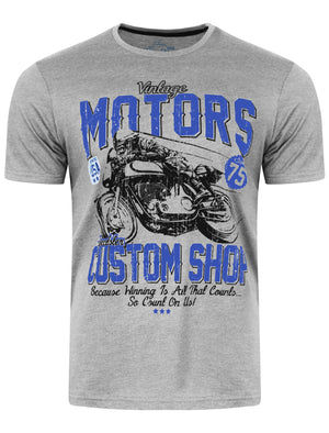 Speedster Custom Motorbike T-Shirt in Light Grey Marl - South Shore