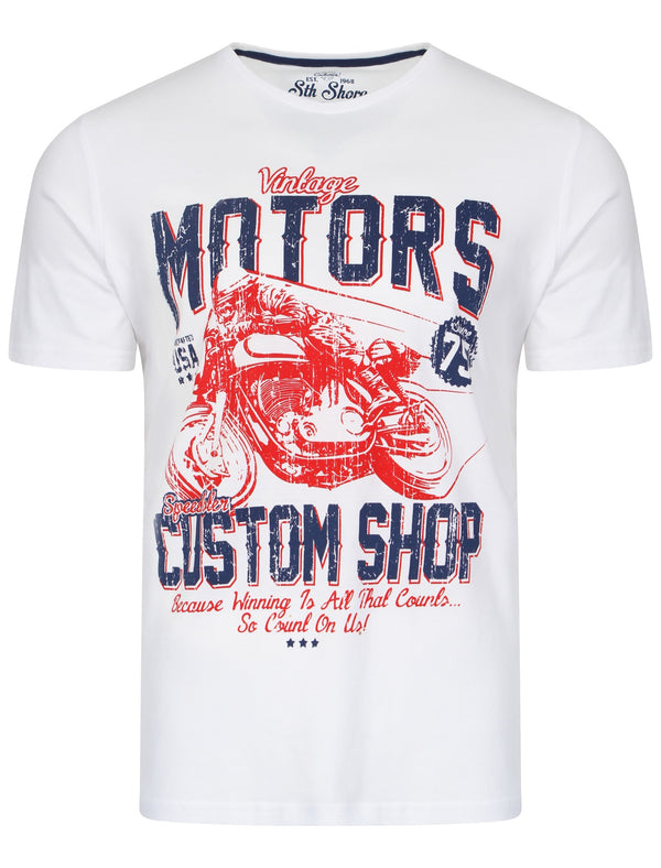Speedster Custom Motorbike T-Shirt in Optic White - South Shore