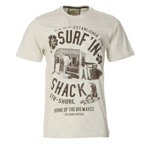 Surf’in Shack T-Shirt in Oatgrey Marl - Sth Shore