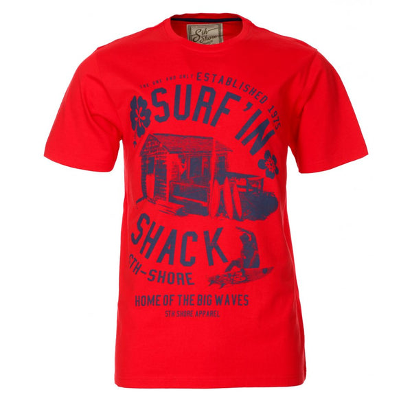 Surf’in Shack T-Shirt in Tokyo Red - Sth Shore