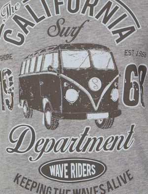 Surfcamper Printed T-Shirt in Light Grey - Sth Shore