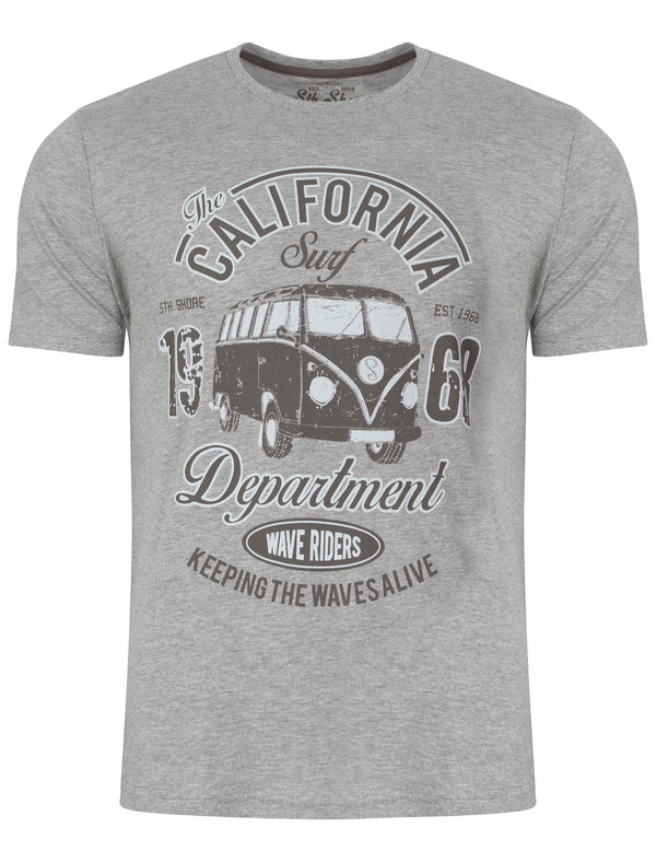 Surfcamper Printed T-Shirt in Light Grey - Sth Shore