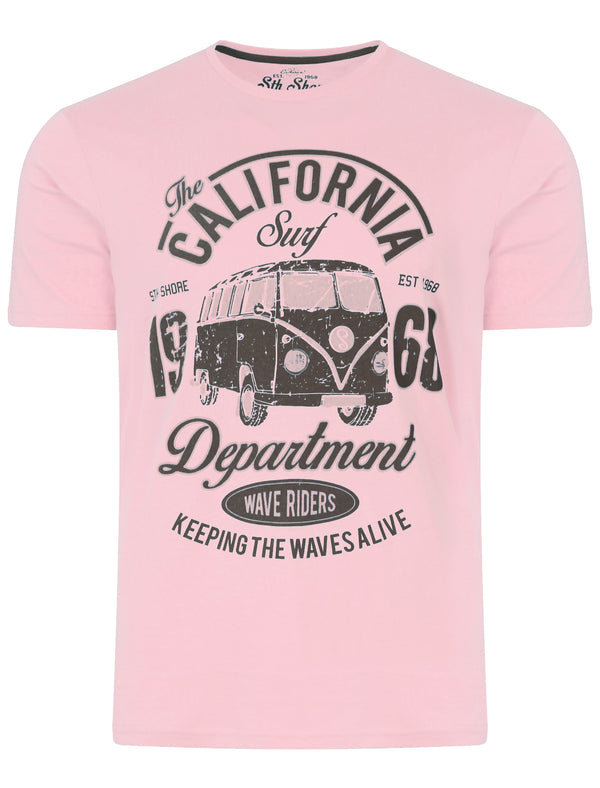 Surfcamper Printer T-Shirt in Barely Pink - South Shore