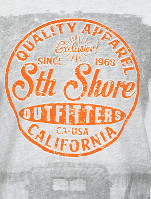 Surfing Dream Print T-Shirt in Ice Grey  - South Shore
