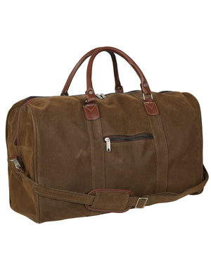 Cal Textured Faux Leather Large Holdall bag in Brown