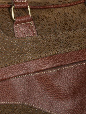 Olson Textured Faux Leather Laptop Bag in Brown
