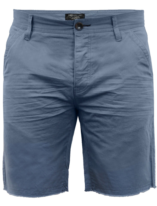 Chester Raw Hem Chino Shorts in Powder Blue