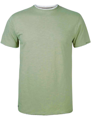 Daniel Mock Insert Cotton Marl T-Shirt in Sage Green