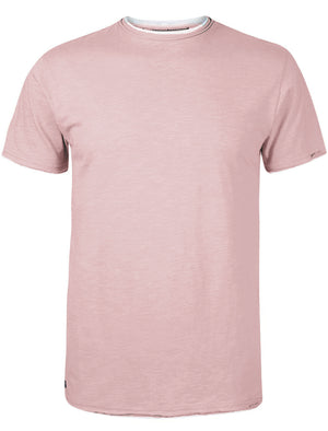 Daniel Mock Insert Cotton Marl T-Shirt in Light Pink