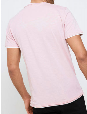 Daniel Mock Insert Cotton Marl T-Shirt in Light Pink
