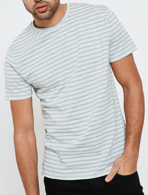 Honeylake Stripe Crew Neck T-Shirt in Sage Green