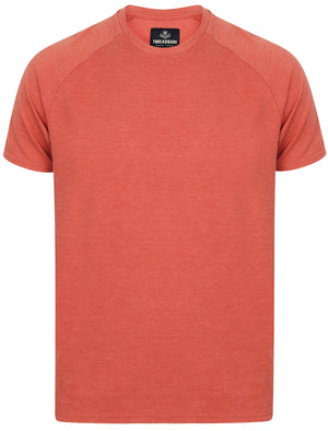 Huron Ribbed Crew Neck T-Shirt in Coral Marl