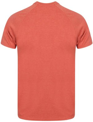 Huron Ribbed Crew Neck T-Shirt in Coral Marl