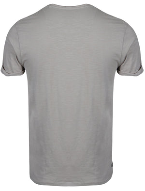 Alfie Raw Edge Textured T-Shirt with Turn-Up Cuffs in Grey