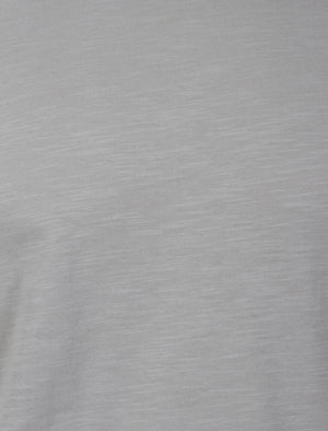 Alfie Raw Edge Textured T-Shirt with Turn-Up Cuffs in Grey