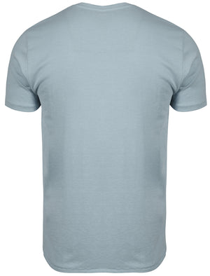Charlie V Neck Cotton Basic T-Shirt in Cornflower Blue
