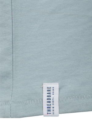 Charlie V Neck Cotton Basic T-Shirt in Cornflower Blue