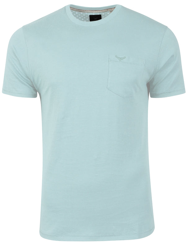 Jack Crew Neck Cotton T-Shirt with Chest Pocket in Starlight Blue