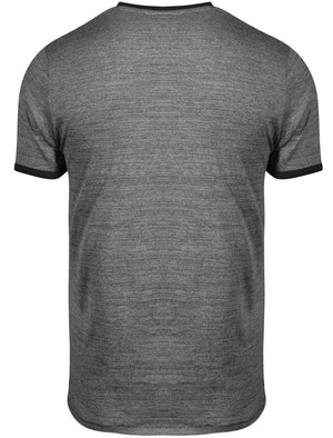 Logan Crew Neck T-Shirt with Contrast Neck in Grey