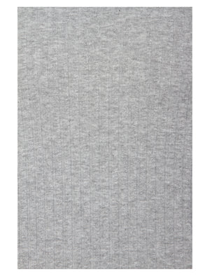 Quincy Drop-Needle Stitch Crew Neck T-Shirt in Grey Marl