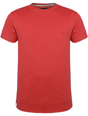 William Basic Crew Neck Cotton T-Shirt in Red Marl