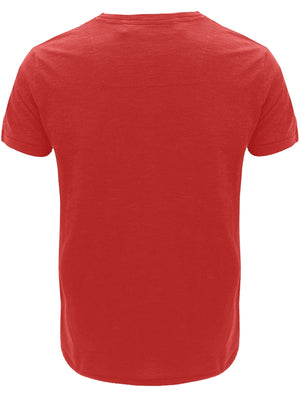 William Basic Crew Neck Cotton T-Shirt in Red Marl