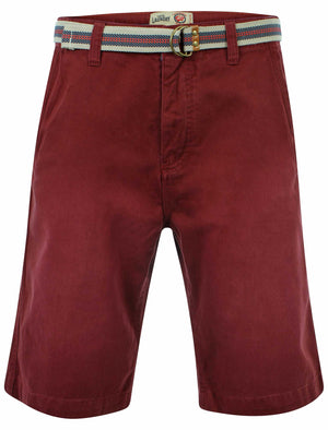 Mens Tokyo Laundry Armel oxblood shorts with belt