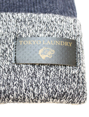 Tokyo Laundry Bartram navy bobble hat