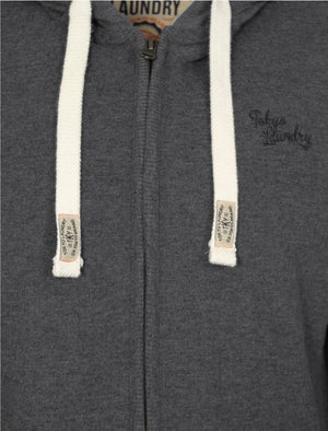 Cobble Hill Zip Up Hoodie in Charcoal Marl - Tokyo Laundry