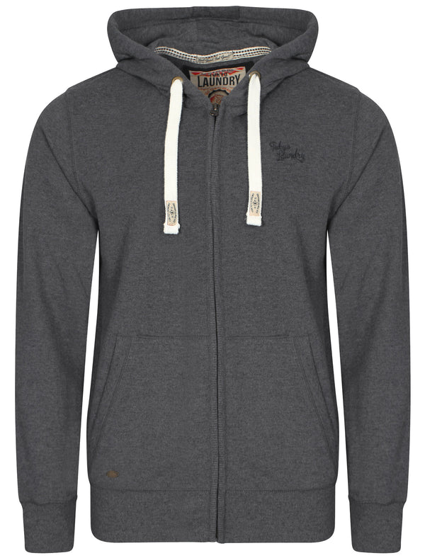 Cobble Hill Zip Up Hoodie in Charcoal Marl - Tokyo Laundry