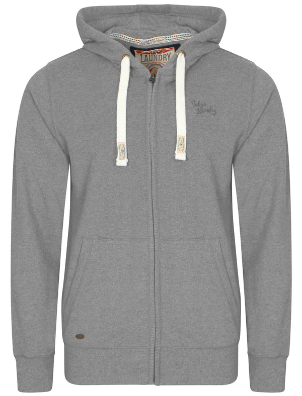 Cobble Hill Zip Up Hoodie in Light Grey Marl - Tokyo Laundry
