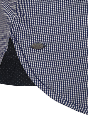 Derosa Gingham Shirt in Midnight Blue - Tokyo Laundry