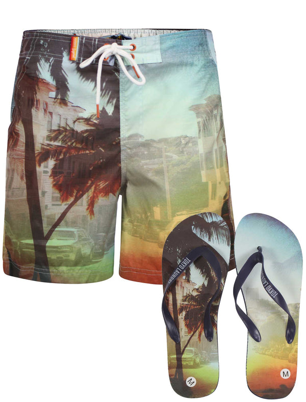 Swim Shorts with Free Matching Flip Flops - Tokyo Laundry