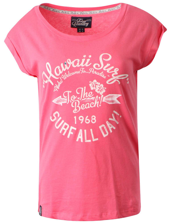 Tokyo Laundry Lizzy pink t-shirt