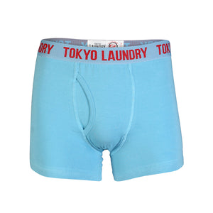 Mens Tokyo Laundry Harper (2 Pack ) Boxer Shorts Carolina Blue & Optic White