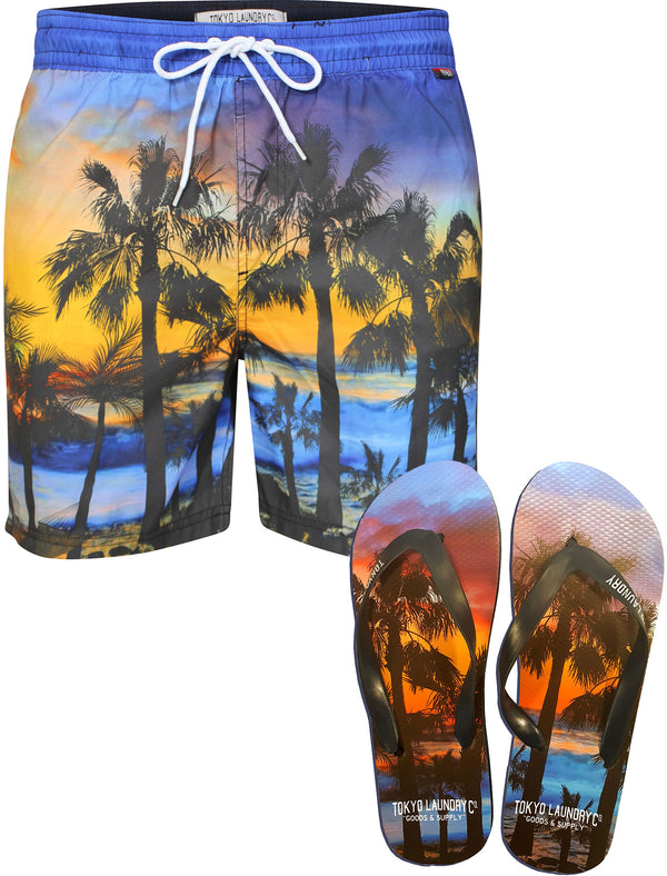 Kapoho Swim Shorts with Free Matching Flip Flops - Tokyo Laundry